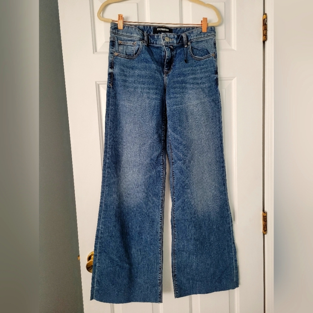 Express Blue Flare Wide Leg Jeans